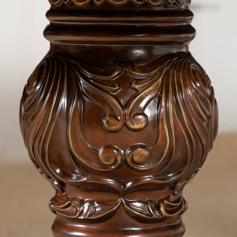 Furniture of America Eugene Traditional Double Pedestal Solid Wood Expandable Dining Table