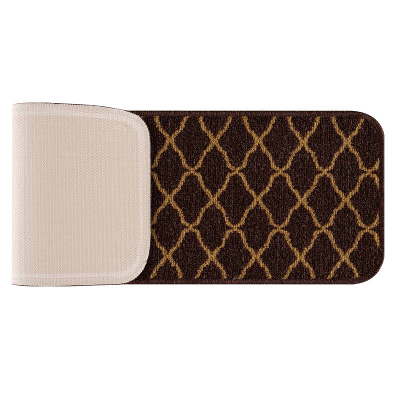 Beverly Rug Non Slip Stair Treads with Anti-Skid Rubber Backing, Trellis Design, 8.5''x 26''
