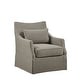 preview thumbnail 53 of 62, Martha Stewart London Upholstered Skirted Swivel Armchair with Lumbar Pillow
