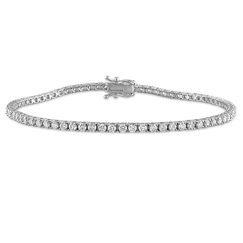 Miadora 14k White Gold Diamond Tennis Bracelet 1 1/3 to 6 1/10ct TDW - 2.22 Carats