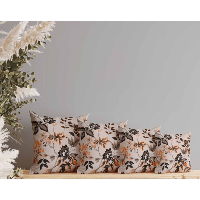 Majestic Gardens Faux Suede Reversible Throw Pillow Pink and Brown