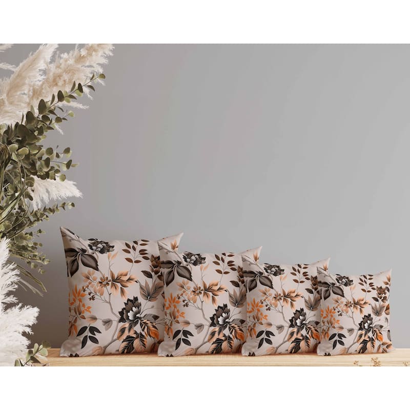 Majestic Gardens Indoor/Outdoor Reversible Throw Pillow Pink and Brown