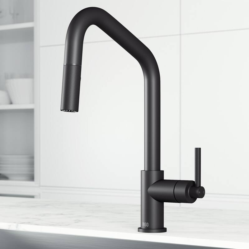 VIGO Utopia 14" H Single Handle Pull-Down Sprayer Kitchen Bar Faucet