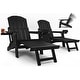 preview thumbnail 37 of 52, WINSOON Set of 2 HIPS Folding Adirondack Chair with Adjustable Backrest and Retractable Ottoman Black