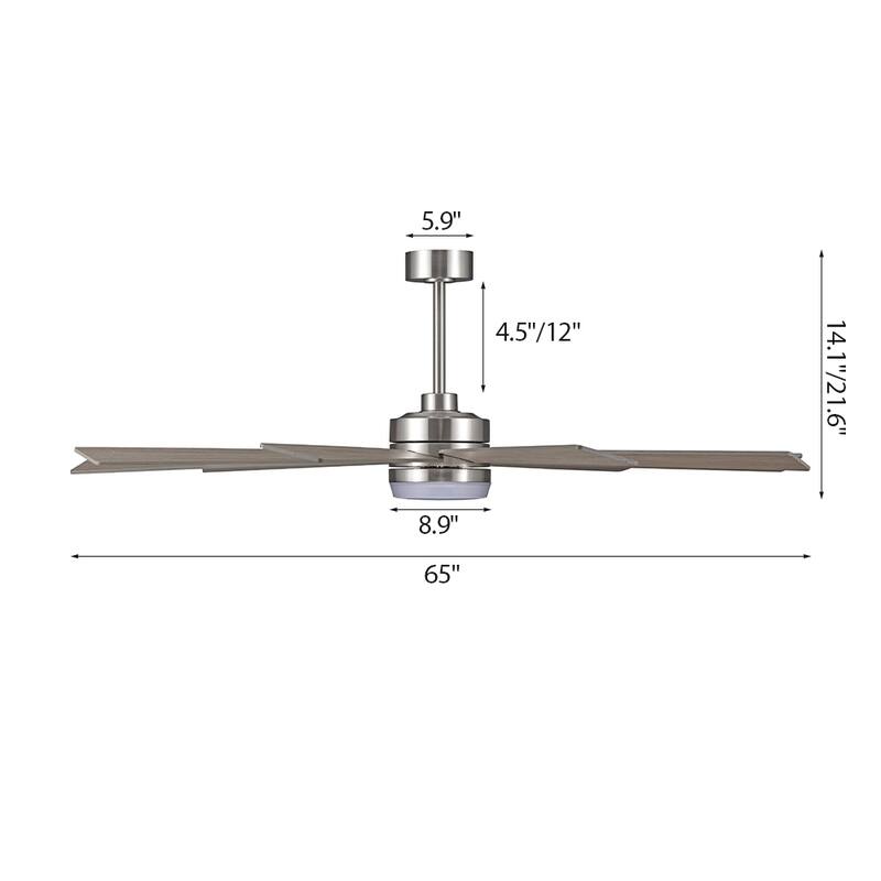 WINGBO 65/72 inch DC Motor Indoor Ceiling Fan with Light & Remote...