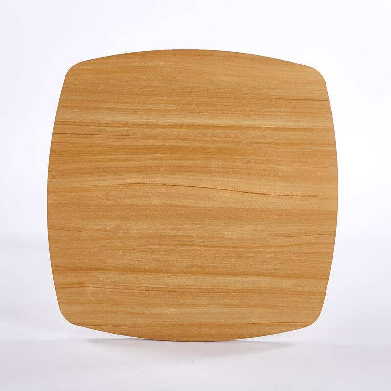 Pedestal Dining Table Round Top MDF and Metal Halloween Style Modern