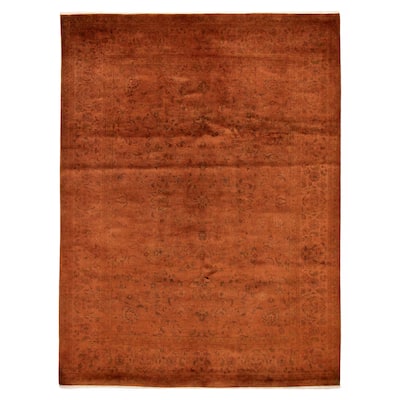 ECARPETGALLERY Hand-knotted Vibrance Brown, Burnt Orange Wool Rug - 8'4 x 11'3
