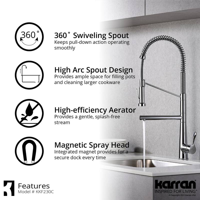 Karran Tumba Single-Handle Pull-Down Sprayer Kitchen Faucet