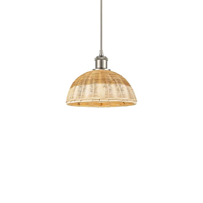 Innovations Lighting 516-1P-8-9 Bristol Natural II Pendant Bristol - Brushed Satin Nickel / Natural