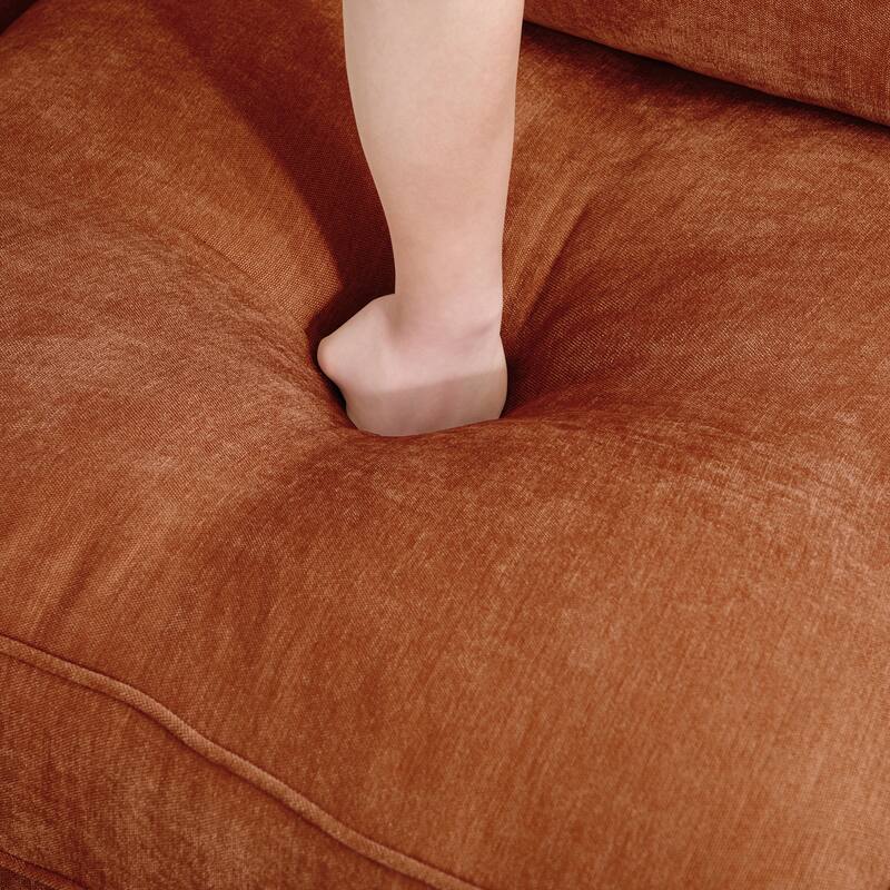 Chenille Upholstered Loveseat with Pull-Out Storage Drawer
