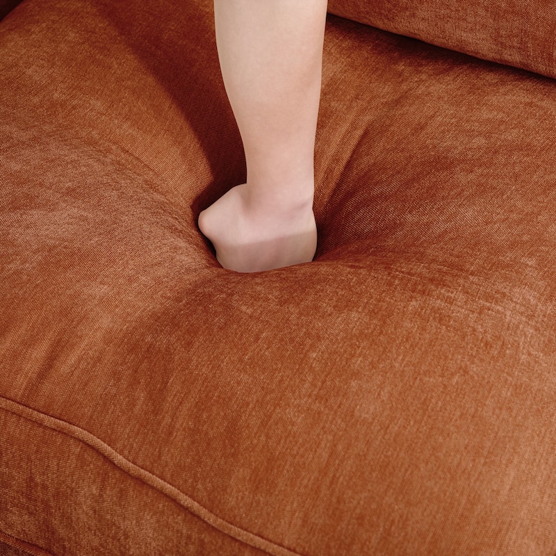 Orange Chenille Sofa with Storage and Multiple Configurations