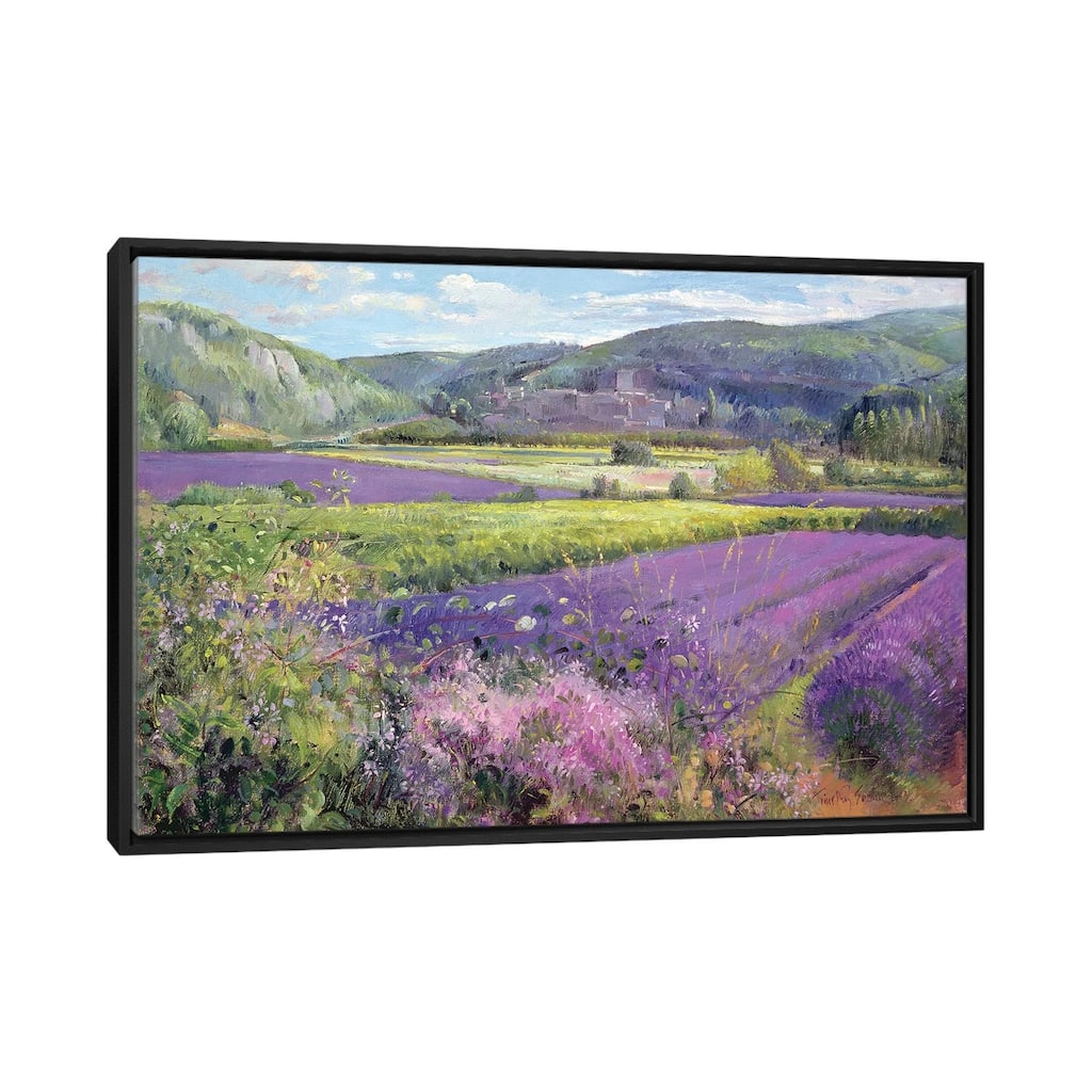 iCanvas "Lavender Fields In Old Provence" by Timothy Easton Framed Canvas Print