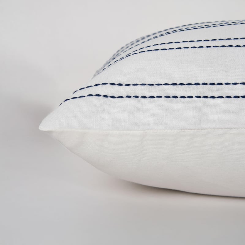 Rizzy Home Striped Embroidered Pillow