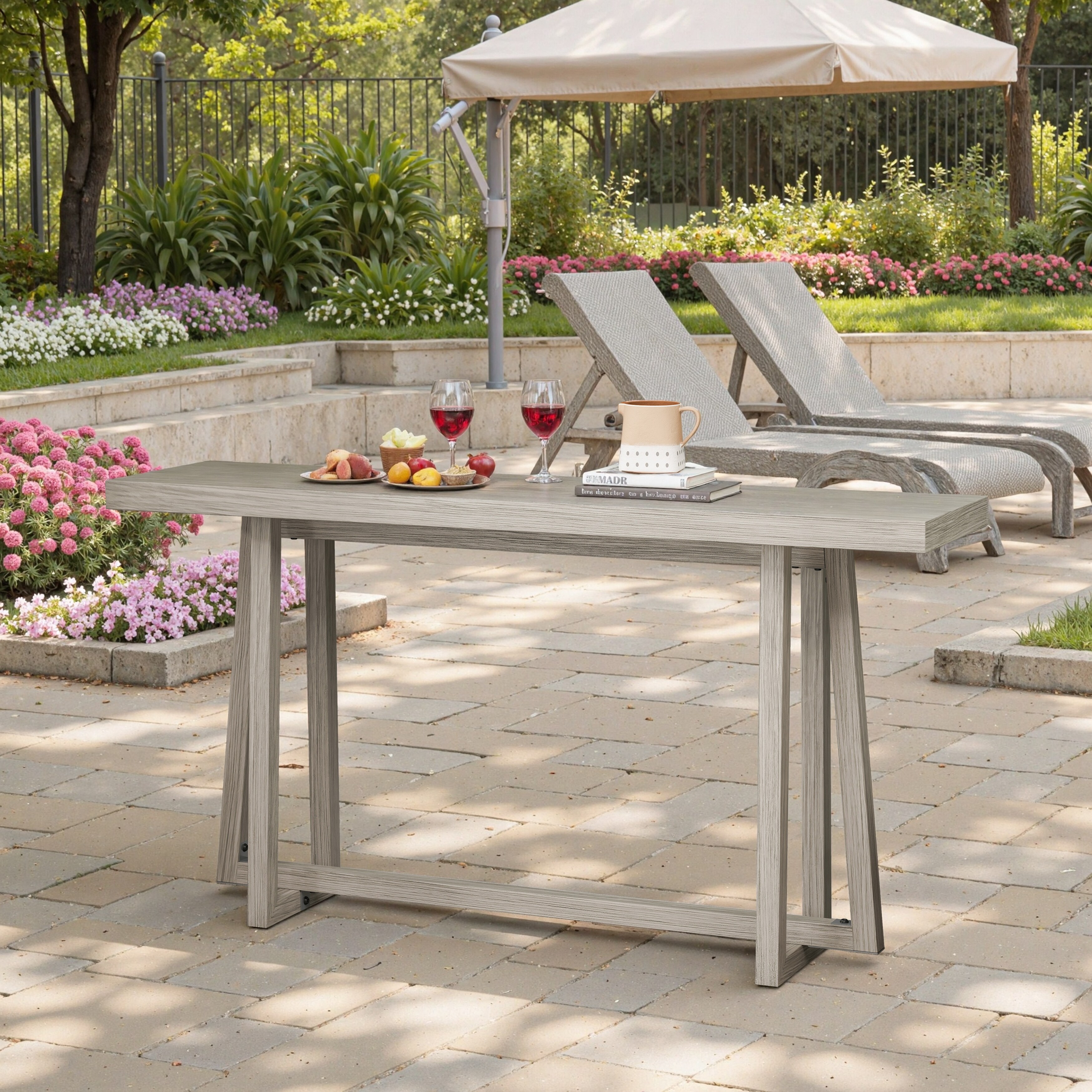 59.84'' Console Table, Stylish Rectangular Entryway Table, Outdoor