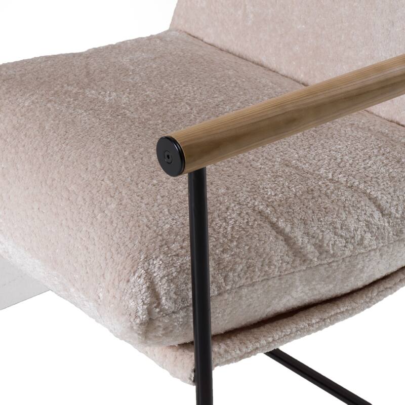 Modrest Moorcroft Modern Beige Fabric Accent Chair