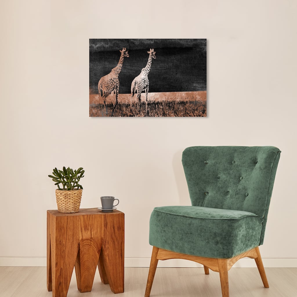 Wynwood Studio Canvas Animals Let's Take A Walk Copper Bronze and Copper Modern & Contemporary Wall Art Canvas Print