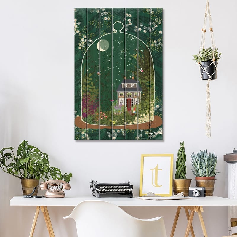 Terrarium I Print On Wood by Joy Laforme - Multi-Color