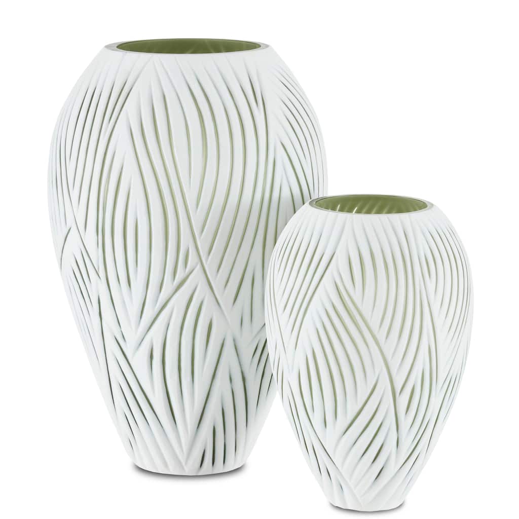 Currey & Company Patta Green Vase Set of 2