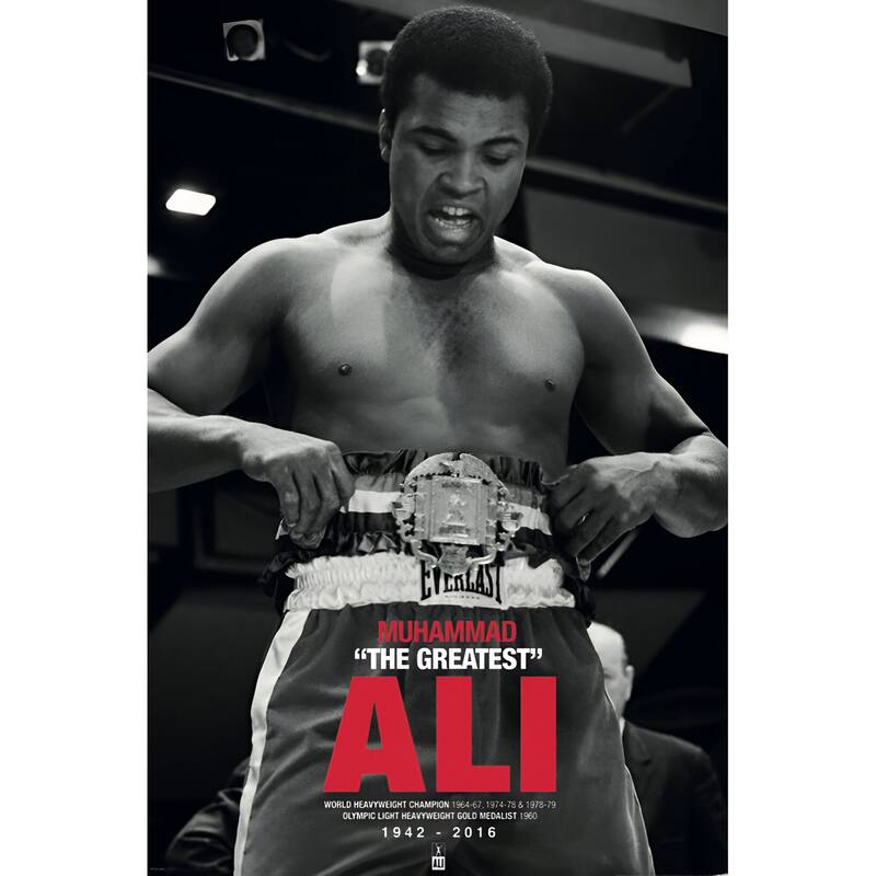 Ali - Commenorative Belt Art Poster - 24 x 36 Inch