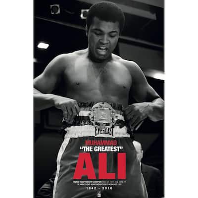 Ali - Commenorative Belt Art Poster - 24 x 36 Inch