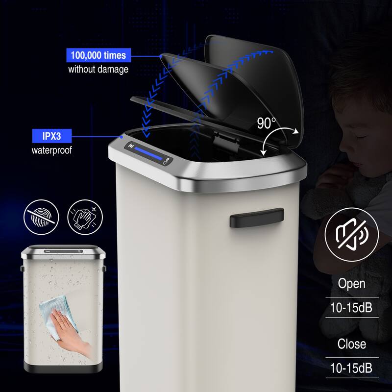 50L Kitchen Smart Automatic Trash Cans with Full Intelligent Sensor