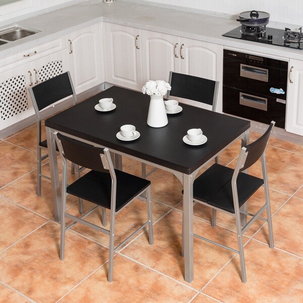 Shop Costway 5 Piece Dining Table & Chairs Set Wood Metal ...