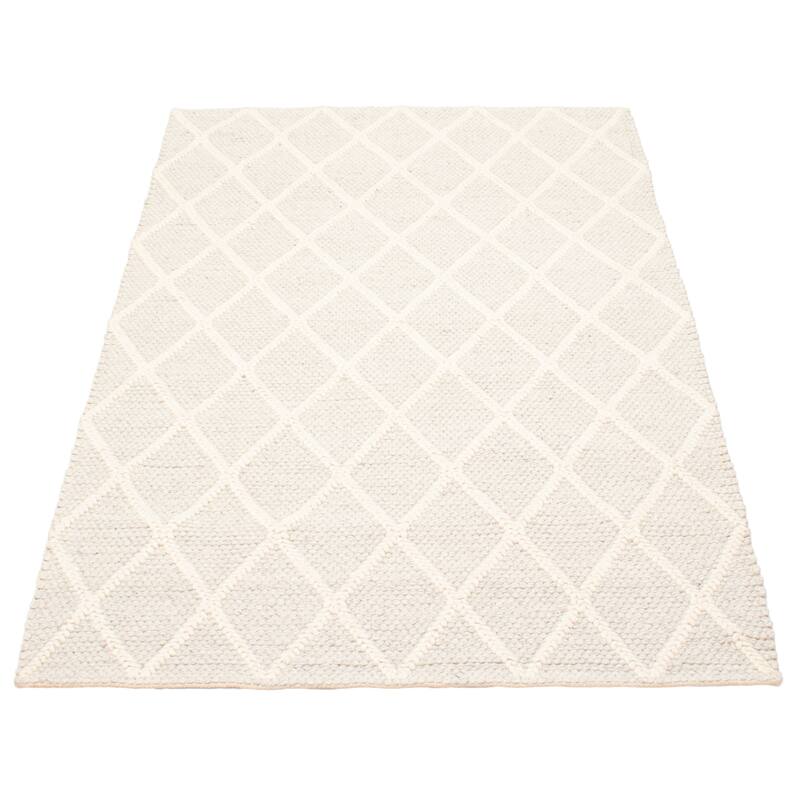 ECARPETGALLERY Braid weave Sienna Grey Wool Rug - 5'0 x 7'9