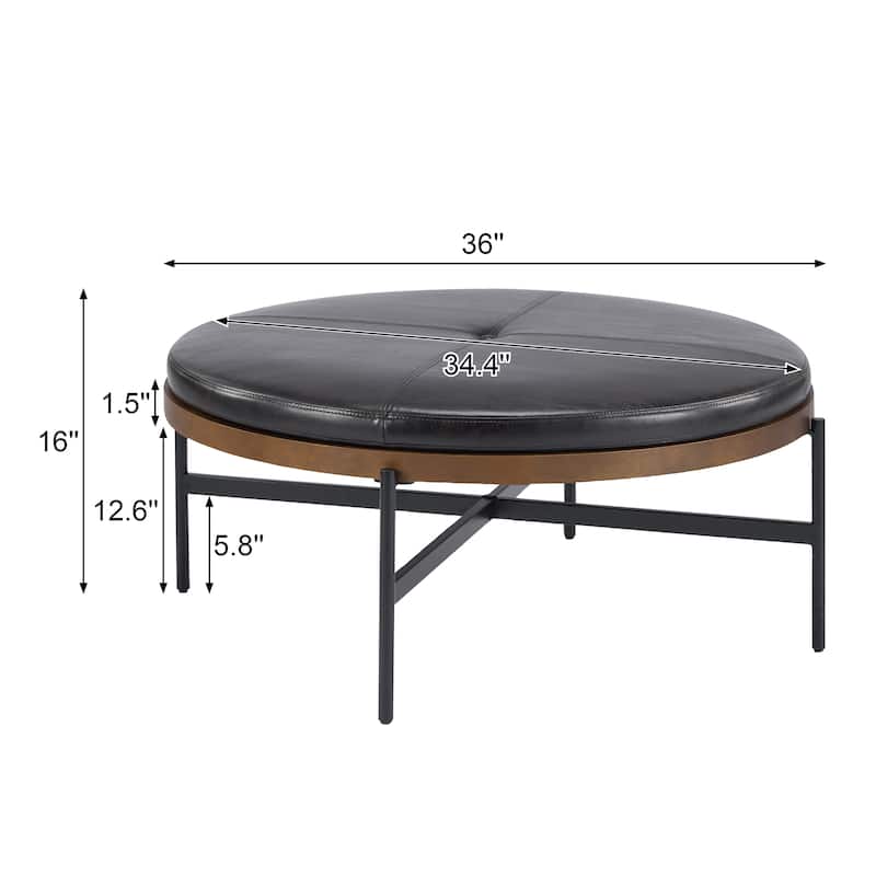 Christopher Knight Home - Sunfay Round Cocktail Ottoman for Modern Living Spaces