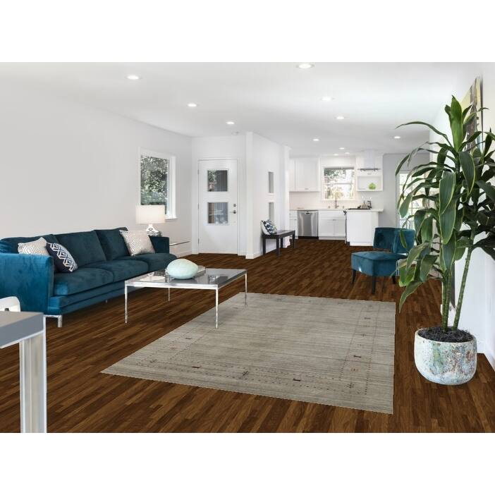 Hand Knotted Oriental 100% Wool Carpet Tribal Animal Pictorial Greys & Charcoal Gabbeh Area Rug - 7' 9'' X 5' 1''