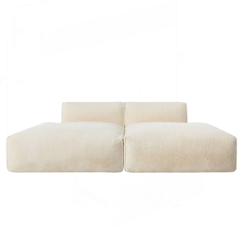 Spacious Foam-Filled Modular Sofa Bed for Living Room, Elderly-Friendly Design