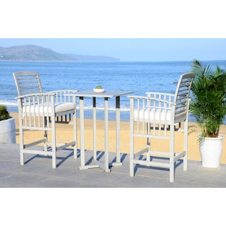 SAFAVIEH Outdoor Living Pate 3-piece Bar Bistro Set - 25"W x 26"D x 50"H