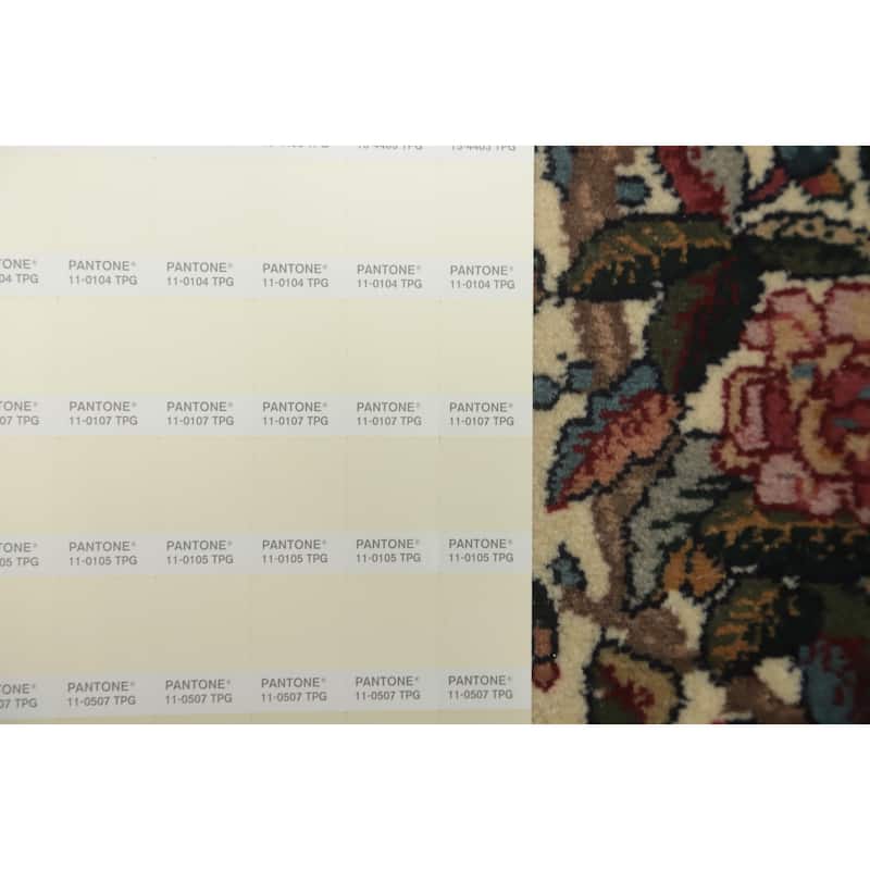 Hand Knotted Oriental 100% Wool Carpet Traditional All-Over Beige & Ivories Kerman Area Rug - 14' 0'' X 9' 11''