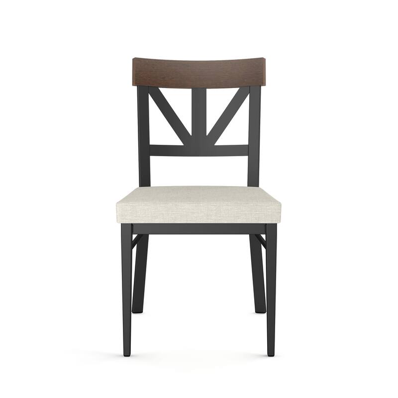Amisco Clark Dining Chair with Solid Wood Accent and Metal Legs