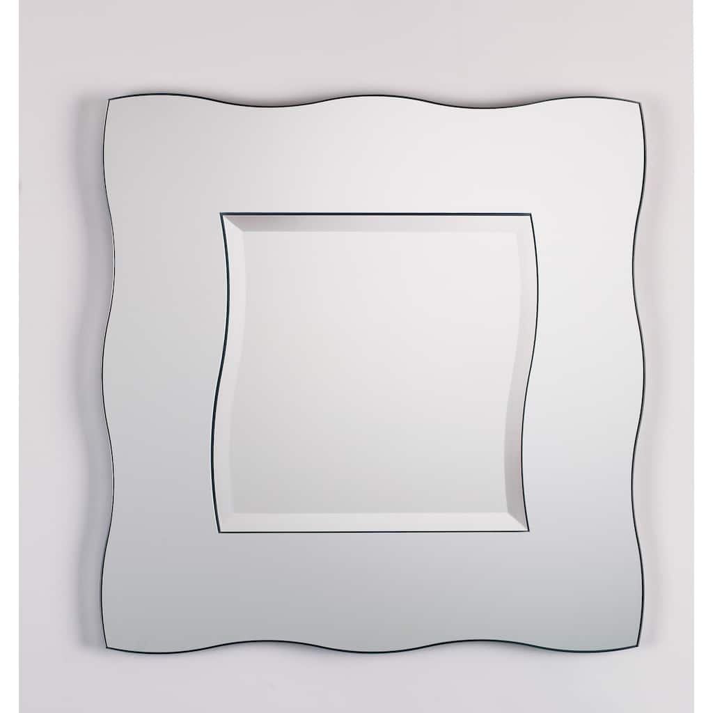 Alno 22" Square Frameless Scalloped Edge Bathroom Mirror