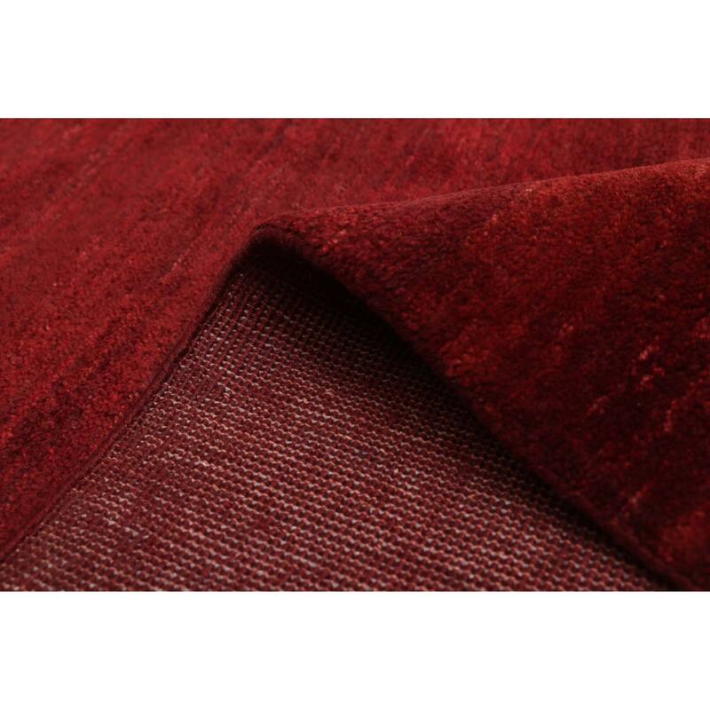 ECARPETGALLERY Hand-knotted Pak Finest Gabbeh Dark Red Wool Rug - 5'3 x 7'10