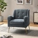 preview thumbnail 41 of 53, Hyperboreüs Upholstery Accent Armchair with Tufted Back by HULALA HOME NAVY