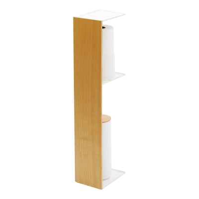 Yamazaki Home Toilet Supplies Stocker, Steel and Wood, Holds 13.2 lbs - White