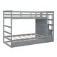 preview thumbnail 8 of 40, Twin Over Twin Bunk Bed with Trundle Bed, Staircase and 4 Storage Drawers, Solid Wood Bunk Beds with Stairs and Guardrail