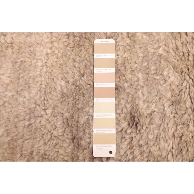 ECARPETGALLERY Hand-knotted Pak Finest Gabbeh Khaki Wool Rug - 10'3 x 13'3