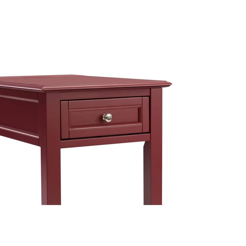 East West Furniture Denison Night Stand - Rectangle Modern End Table with a Drawer for Bedroom, 24x19 Inch, (Finish Options)