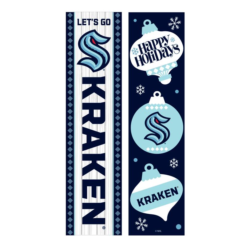 47" Double Sided Seasonal Porch Leaner, Seattle Kraken - 47" x 11.25"