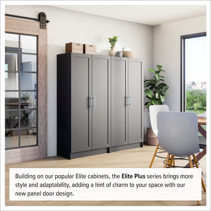 Prepac Elite Accent Cabinet with Panel Doors 16.75" D x 32" W x 65" H - 32 in W x 65 in H x 16.75 in D