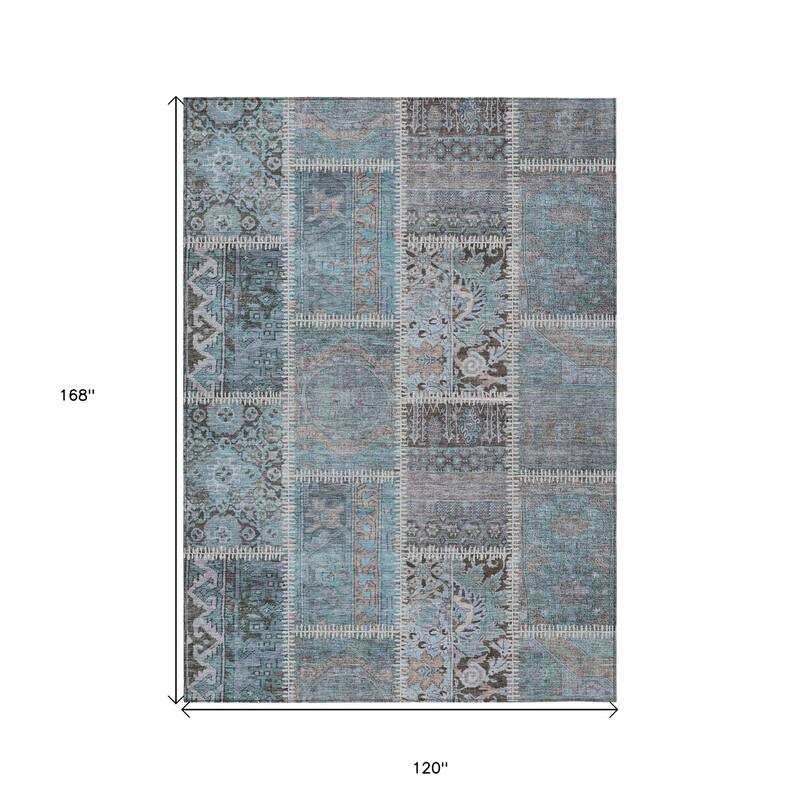 HomeRoots Patchwork Transitional Rectangle Outdoor Rug