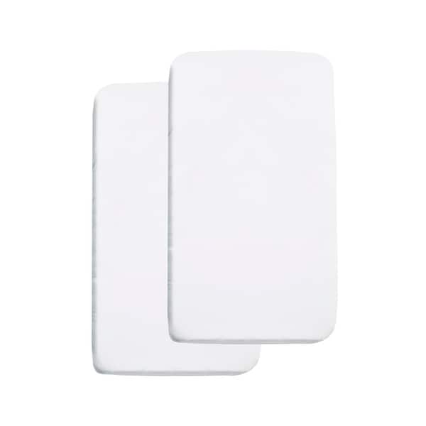 slide 2 of 40, BreathableBaby All-in-One Fitted Sheet & Waterproof Cover for 36" x 18" Cradle Mattress (2-Pack) White