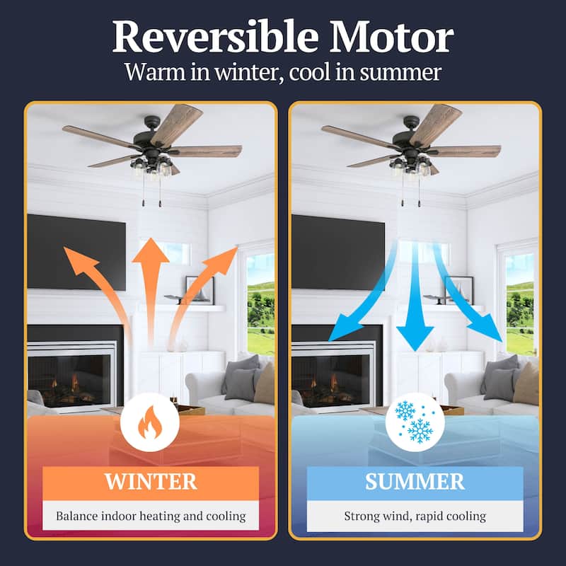 52" Prominence Home Briarcrest Bronze Farmhouse LED Ceiling Fan with Light, Pull Chain