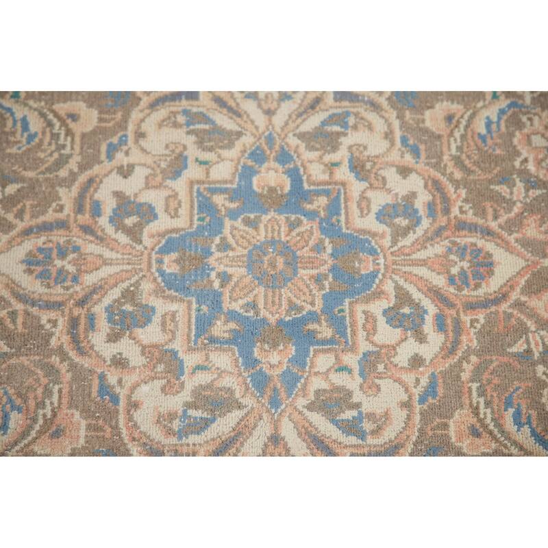 Hand Knotted Oriental 100% Wool Carpet Traditional Floral Pink Mashad Area Rug - 12' 7'' X 9' 6''