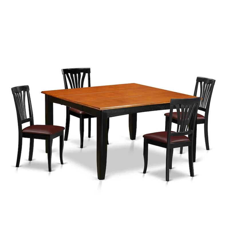 Tuscan Dining Room Set - Table and Chairs - 54 Inch Square Gathering Table - 8 Chairs