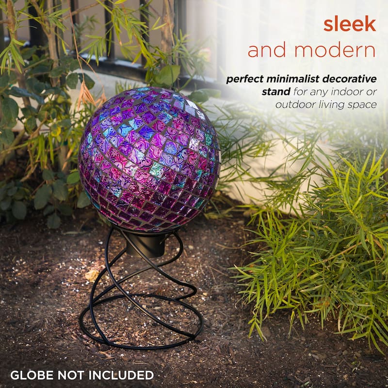 Alpine Corporation 8" Tall Indoor/Outdoor Spiraling Metal Gazing Globe Display Stand