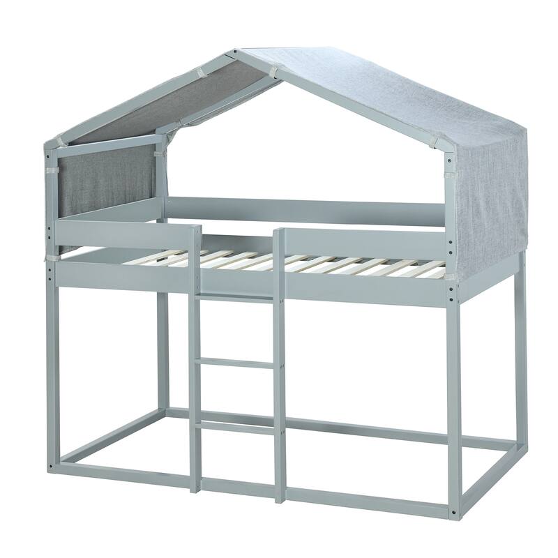 Bunk Bed Wood Bed with Tent