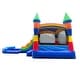 preview thumbnail 4 of 3, Pogo Bounce House Crossover Bounce House with Slide and Splash Pool, Deluxe Rainbow